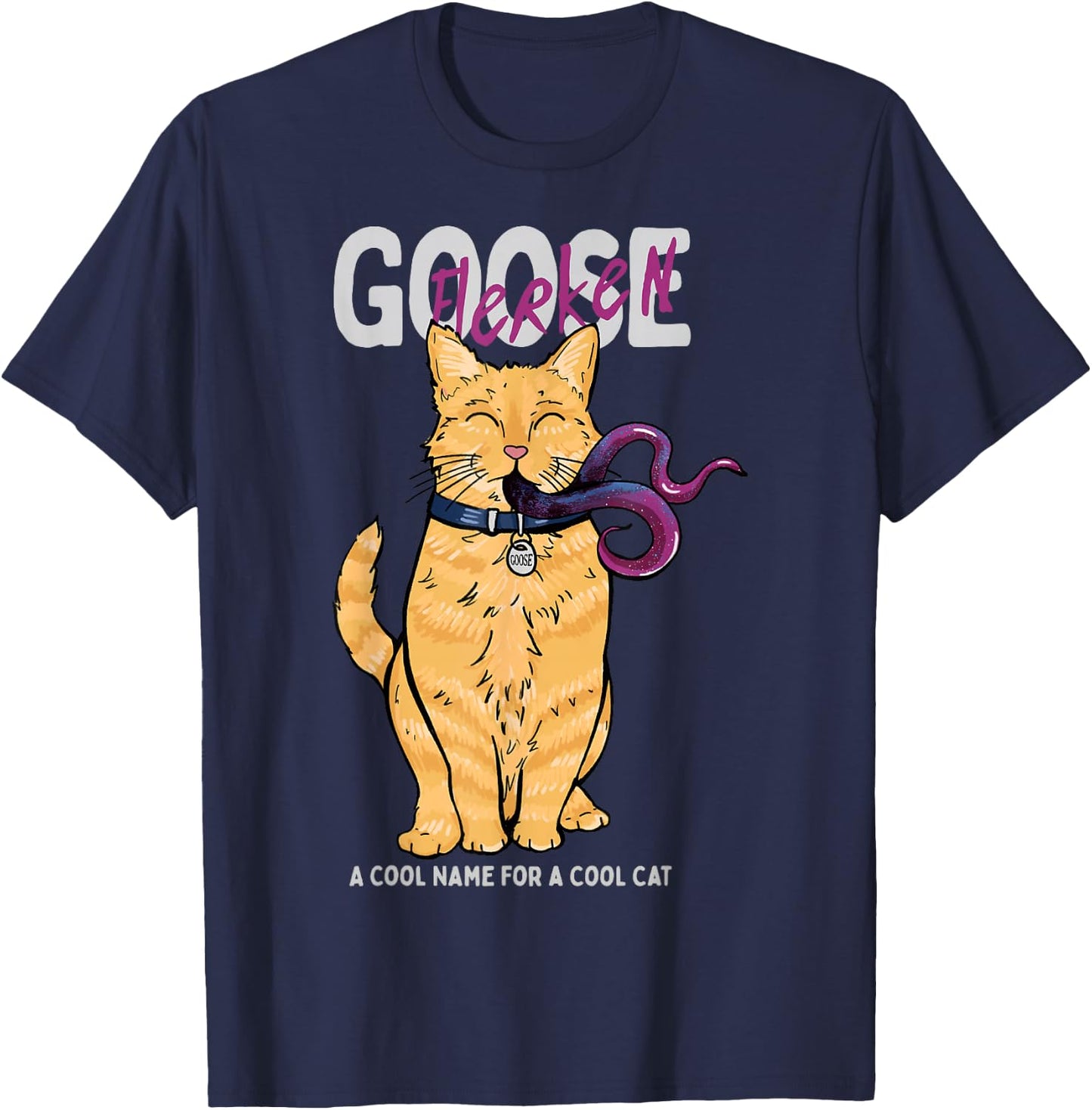 Captain Marvel Goose Cool Name For A Cat Cartoon Style T-Shirt - T-Shirt | Navy