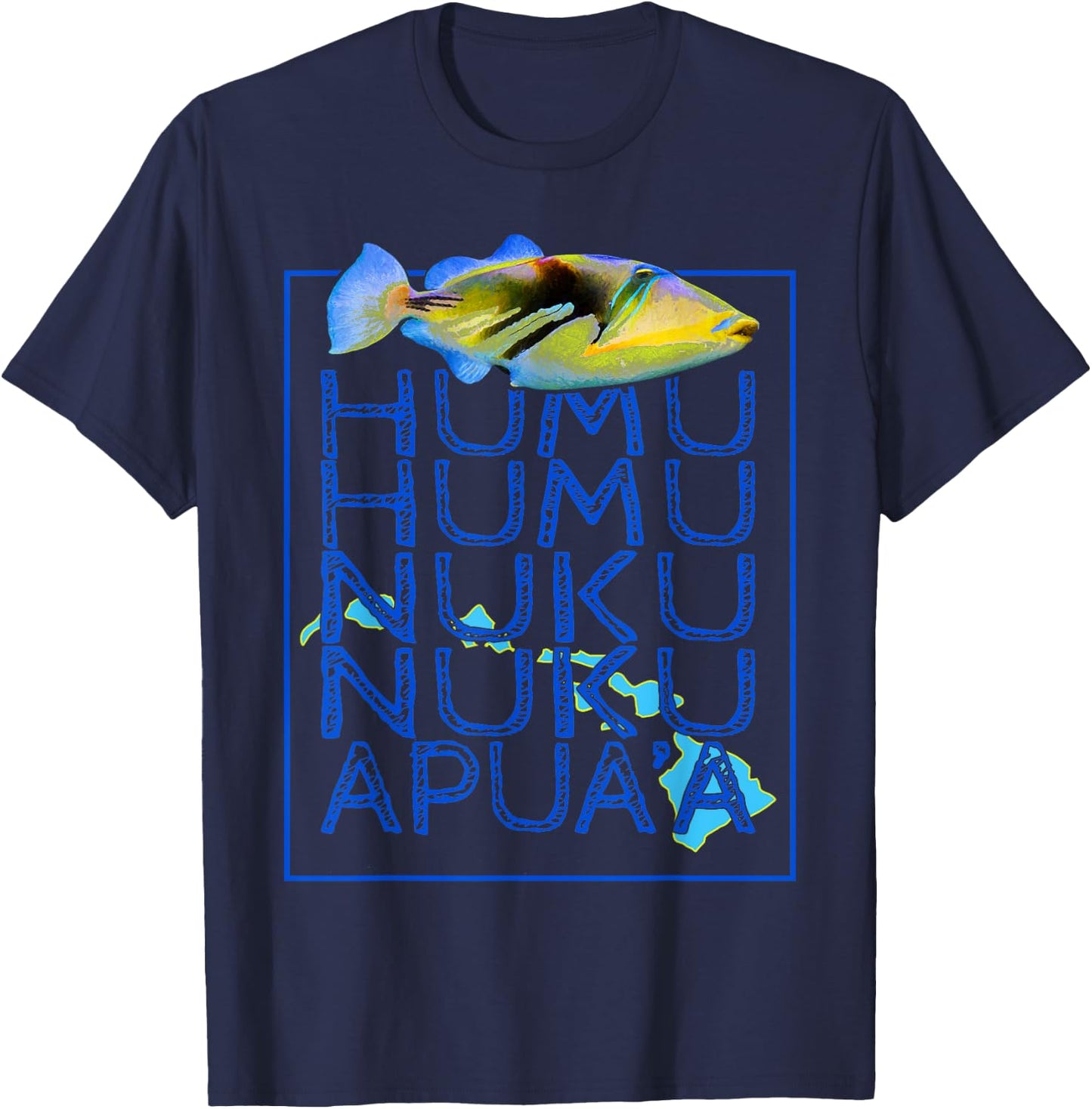 Humuhumunukunukuapua'a Triggerfish Hawaiian T-Shirt - T-Shirt | Navy