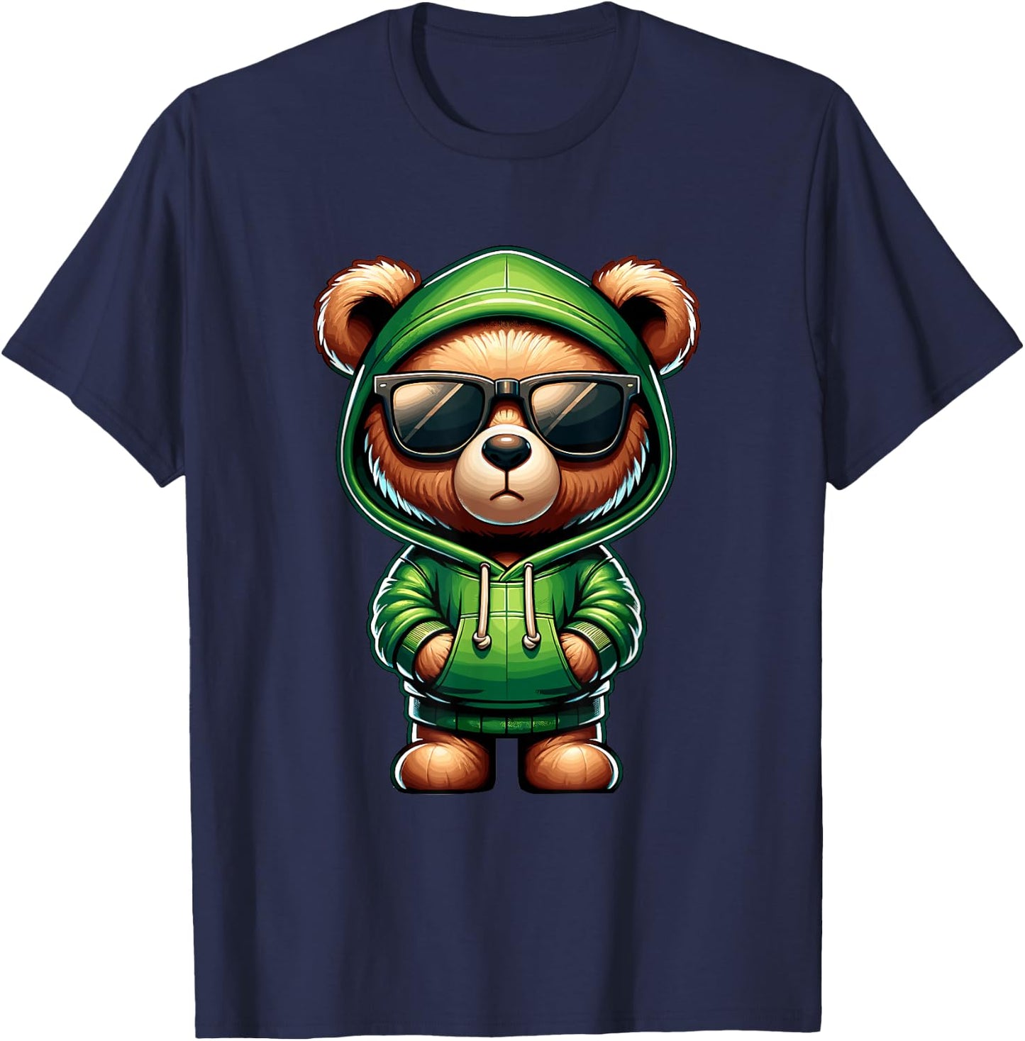 Graphic Teddy Bear Cool Bears Hip Hop Streetwear Colorful T-Shirt - T-Shirt | Navy