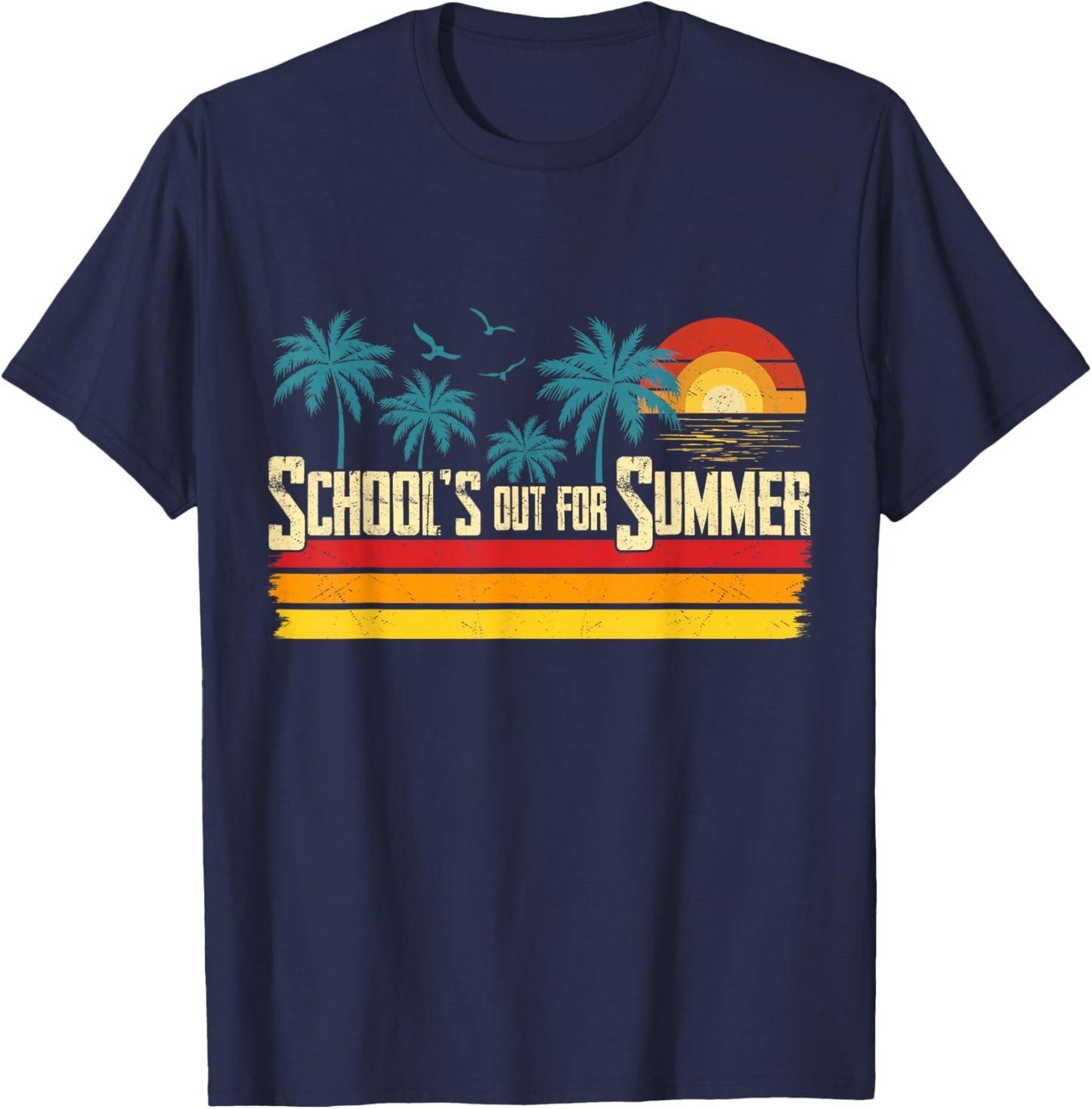 School's Out for Summer Vintage Retro Last Day of School T-Shirt - T-Shirt | Navy