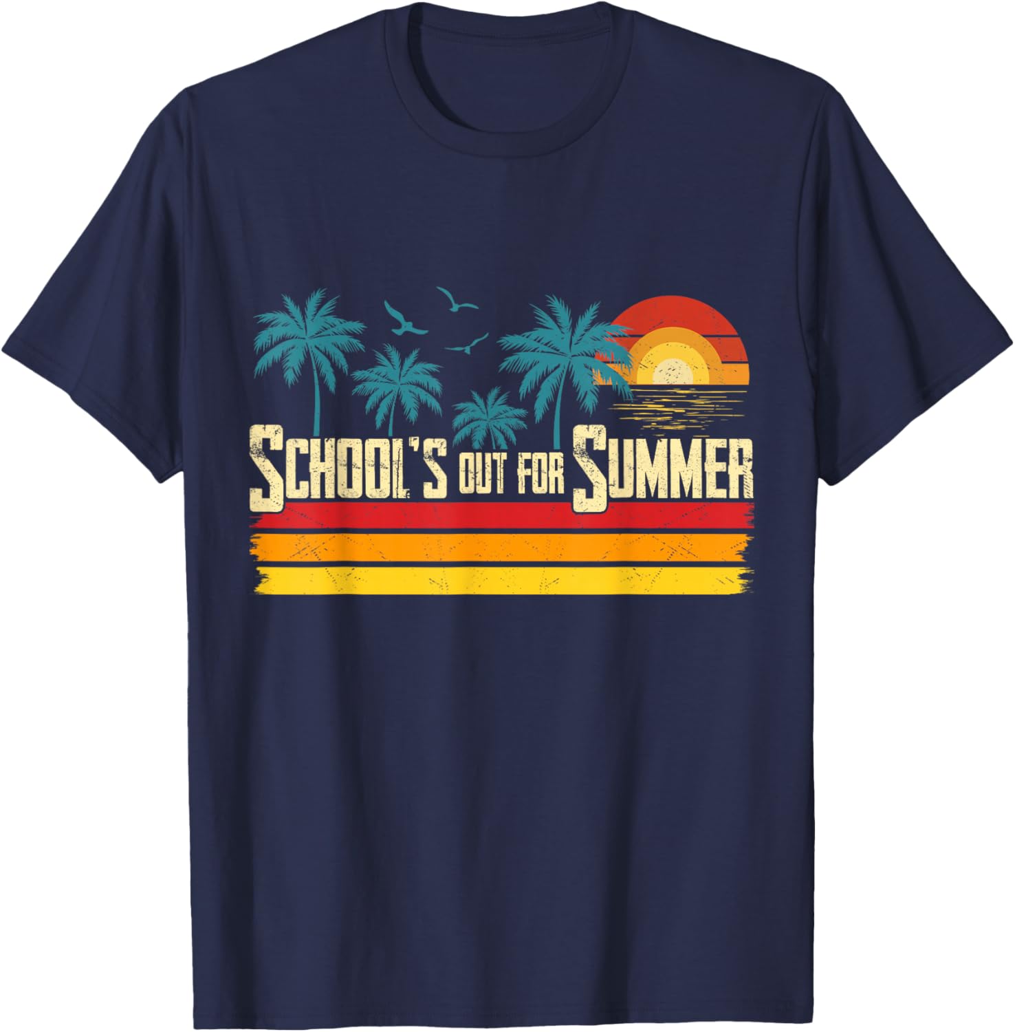 School's Out for Summer Vintage Retro Last Day of School T-Shirt - T-Shirt | Navy