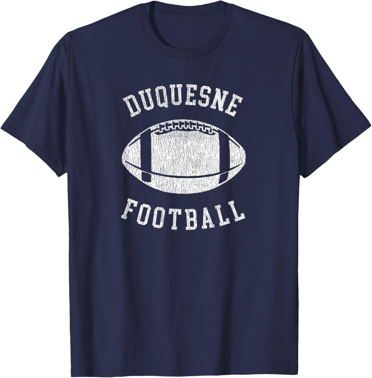 Duquesne Football Distressed Vintage 80's Throwback Classic T-Shirt - T-Shirt | Navy