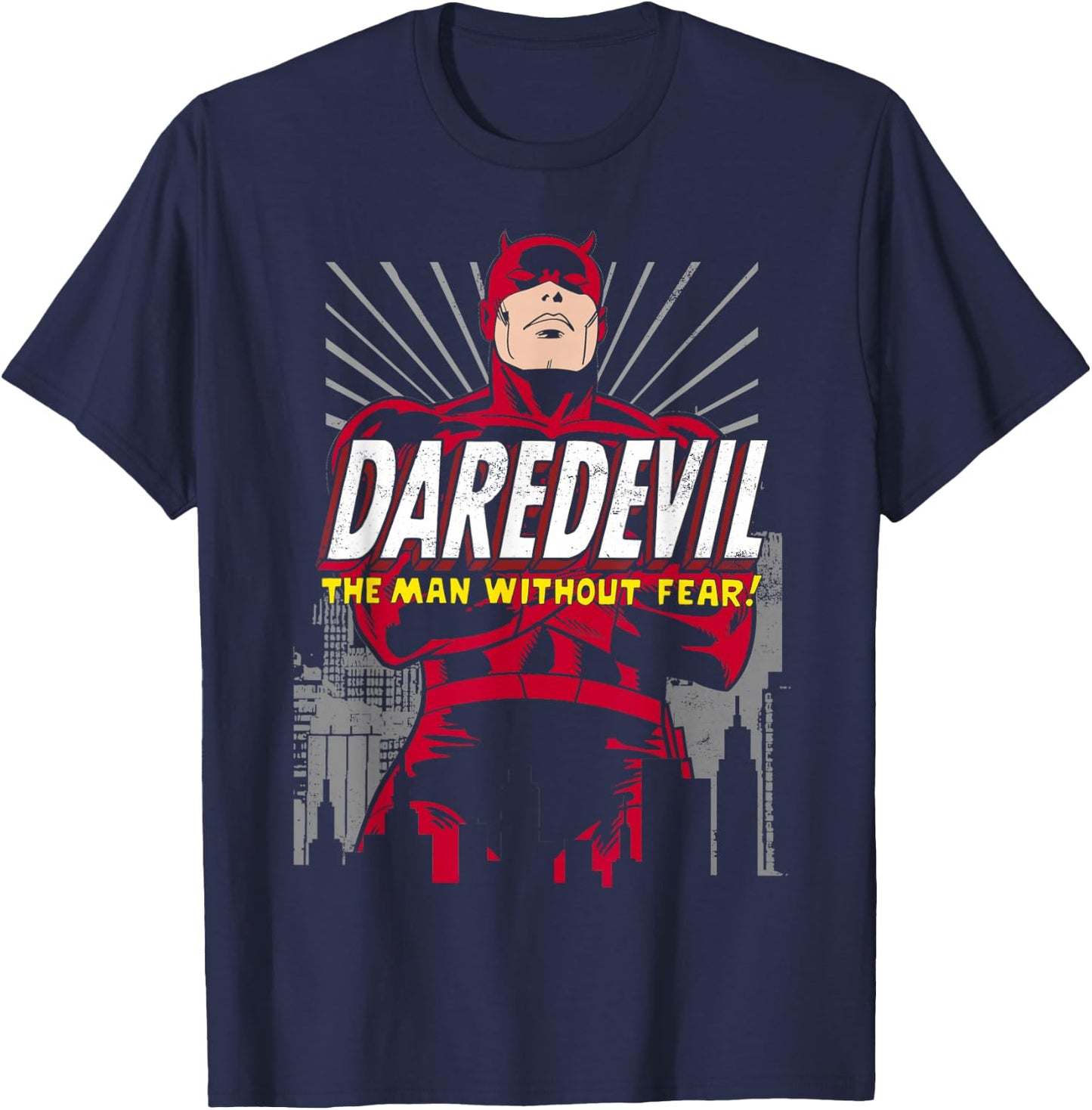 Marvel Daredevil The Man Without Fear! Retro Graphic T-Shirt - T-Shirt | Navy