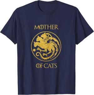 Mother of Cats Cat Mom T-Shirt - T-Shirt | Navy