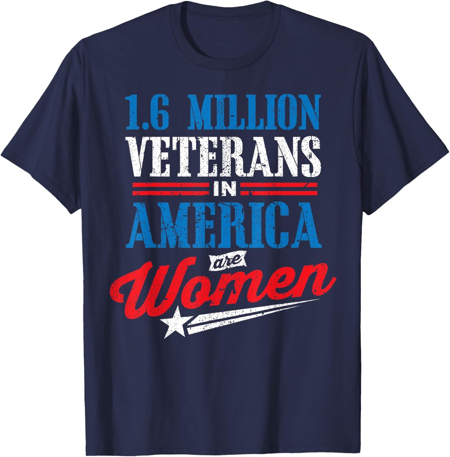 1.6 Million Female Veteran Women Veterans Day T-Shirt - T-Shirt | Navy