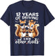 12 Years Of Driving Each Other Nuts Funny Couple Anniversary T-Shirt - T-Shirt | Navy