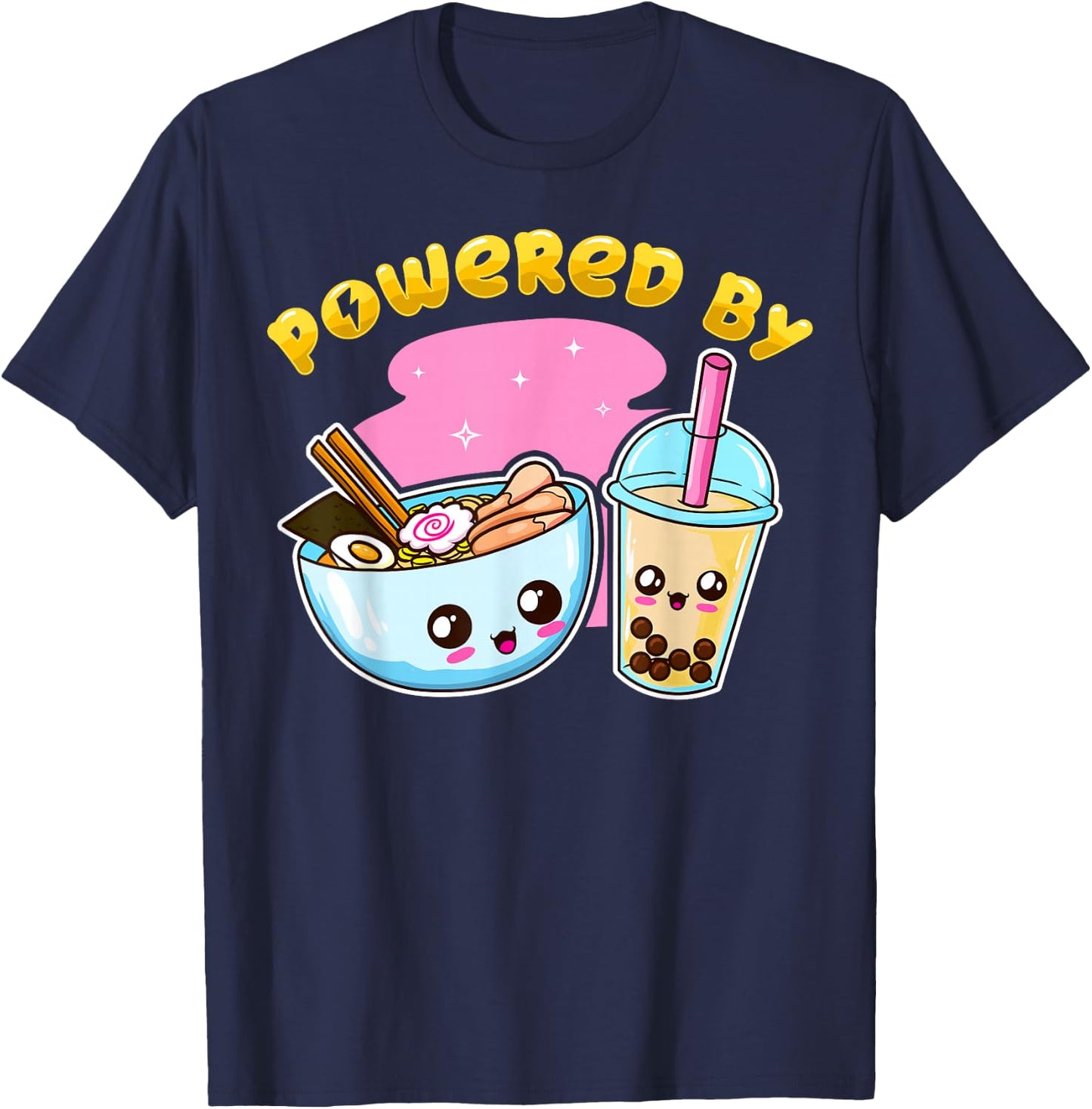 Ramen Bubble Tea Boba Japanese Noodles Anime K-POP Merch T-Shirt - T-Shirt | Navy