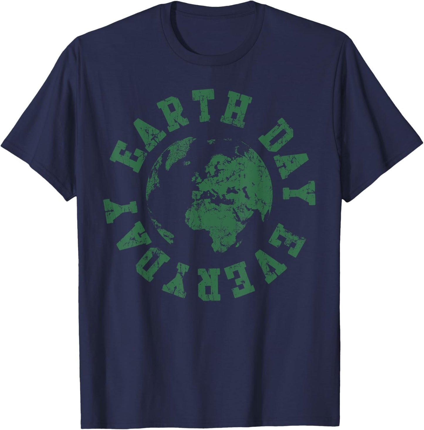 Earth Day Everyday Retro Environmental T-Shirt - T-Shirt | Navy