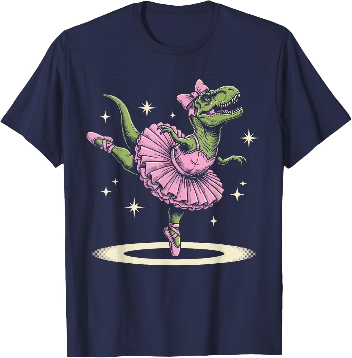 Ballet Dancing T-Rex in Tutu and Slippers T-Shirt - T-Shirt | Navy