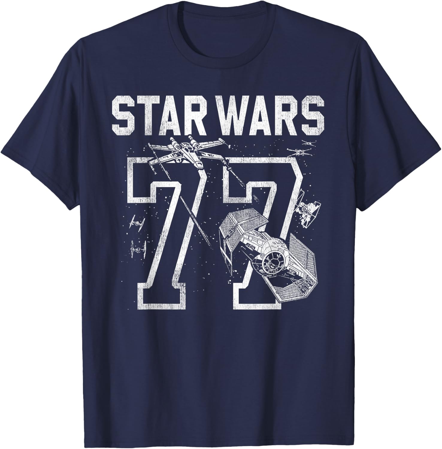 Star Wars '77 Collegiate Jersey Dog Fight Graphic T-Shirt - T-Shirt | Navy