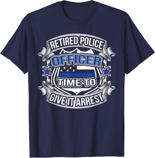 Retired Police Officer | Law Enforcement Retirement T-Shirt - T-Shirt | Navy