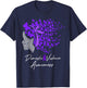 Domestic Violence Awareness Gifts Purple Butterflies T-Shirt - T-Shirt | Navy