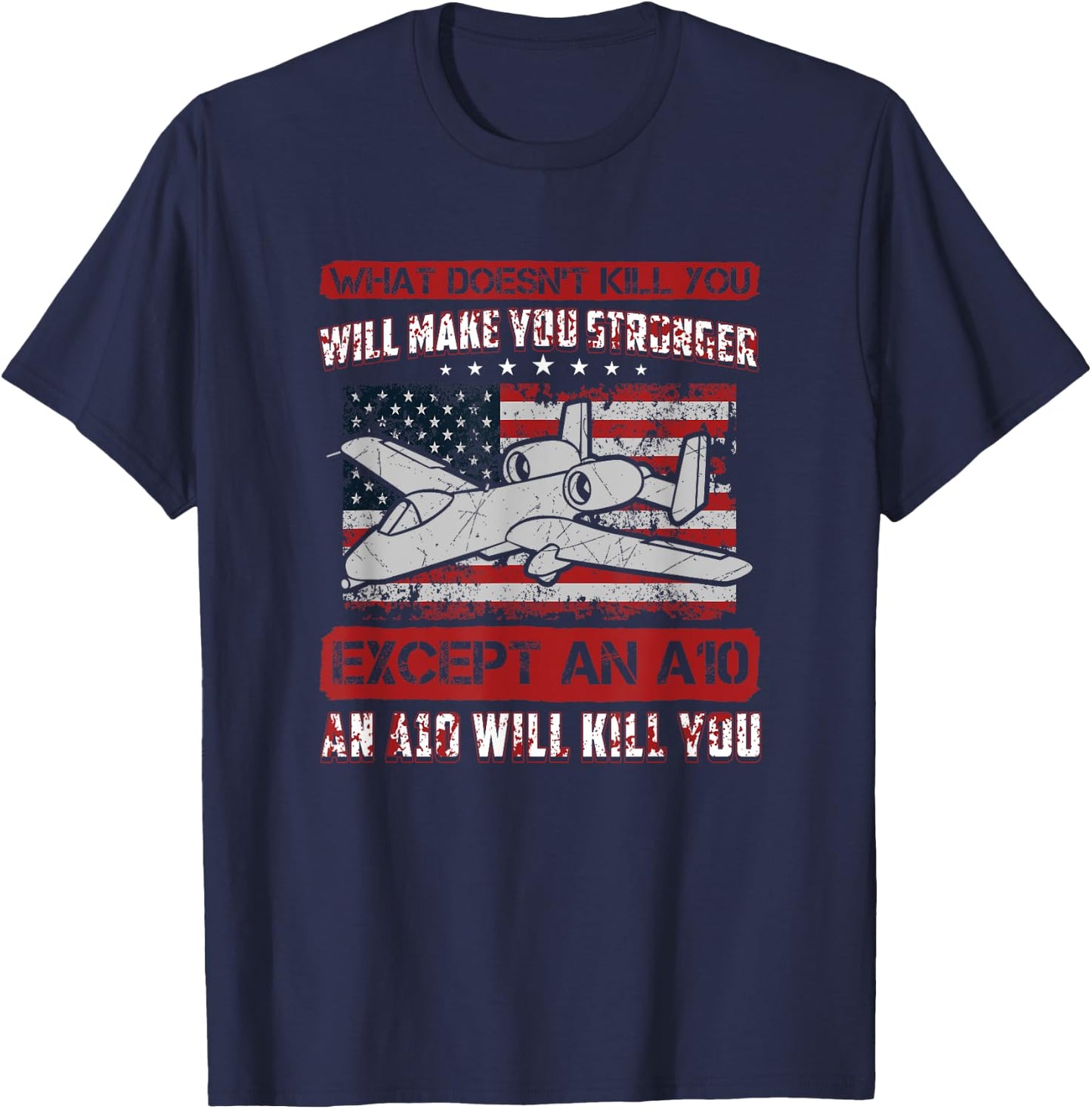 Military A-10 Warthog Funny Military T-Shirt - T-Shirt | Navy