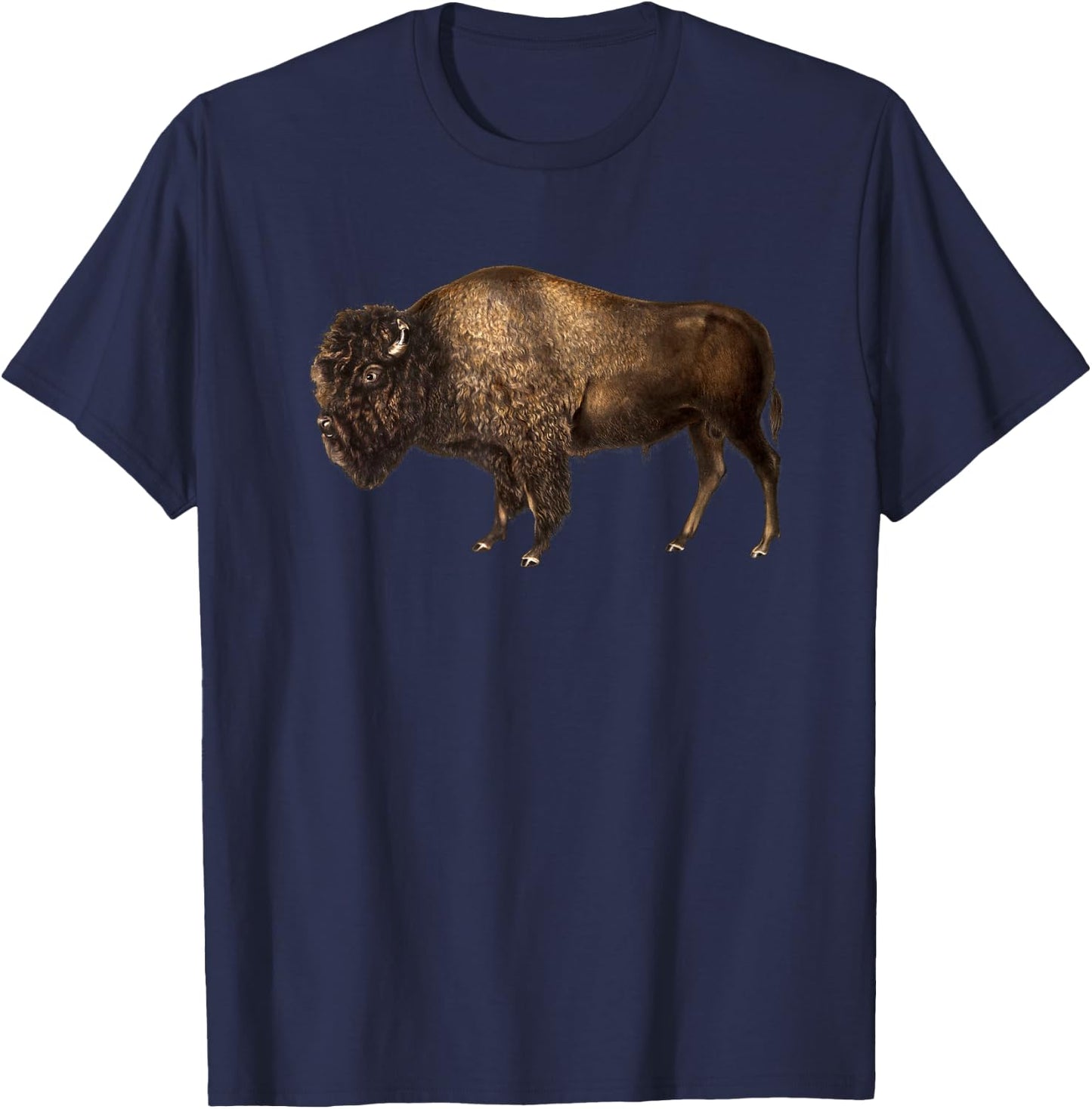 Buffalo Vintage Retro American Bison T-Shirt - T-Shirt | Navy