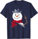 Snowman Peace Sign Say Hi Christmas T-Shirt - T-Shirt | Navy