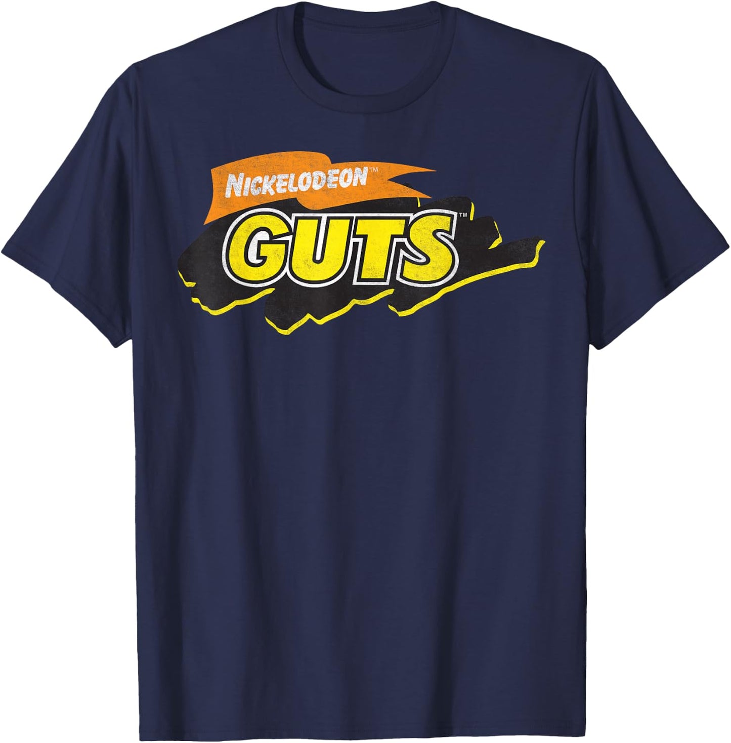 Guts Logo Nickelodeon Classic Vintage Title T-Shirt - T-Shirt | Navy