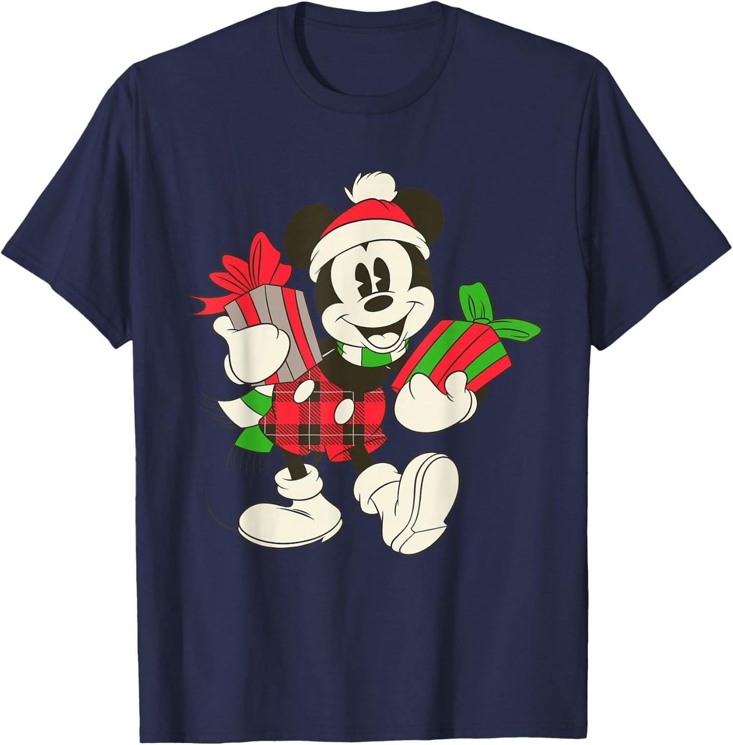 Disney Vintage Mickey Mouse Holiday Gifts Short Sleeve T-Shirt - T-Shirt | Navy
