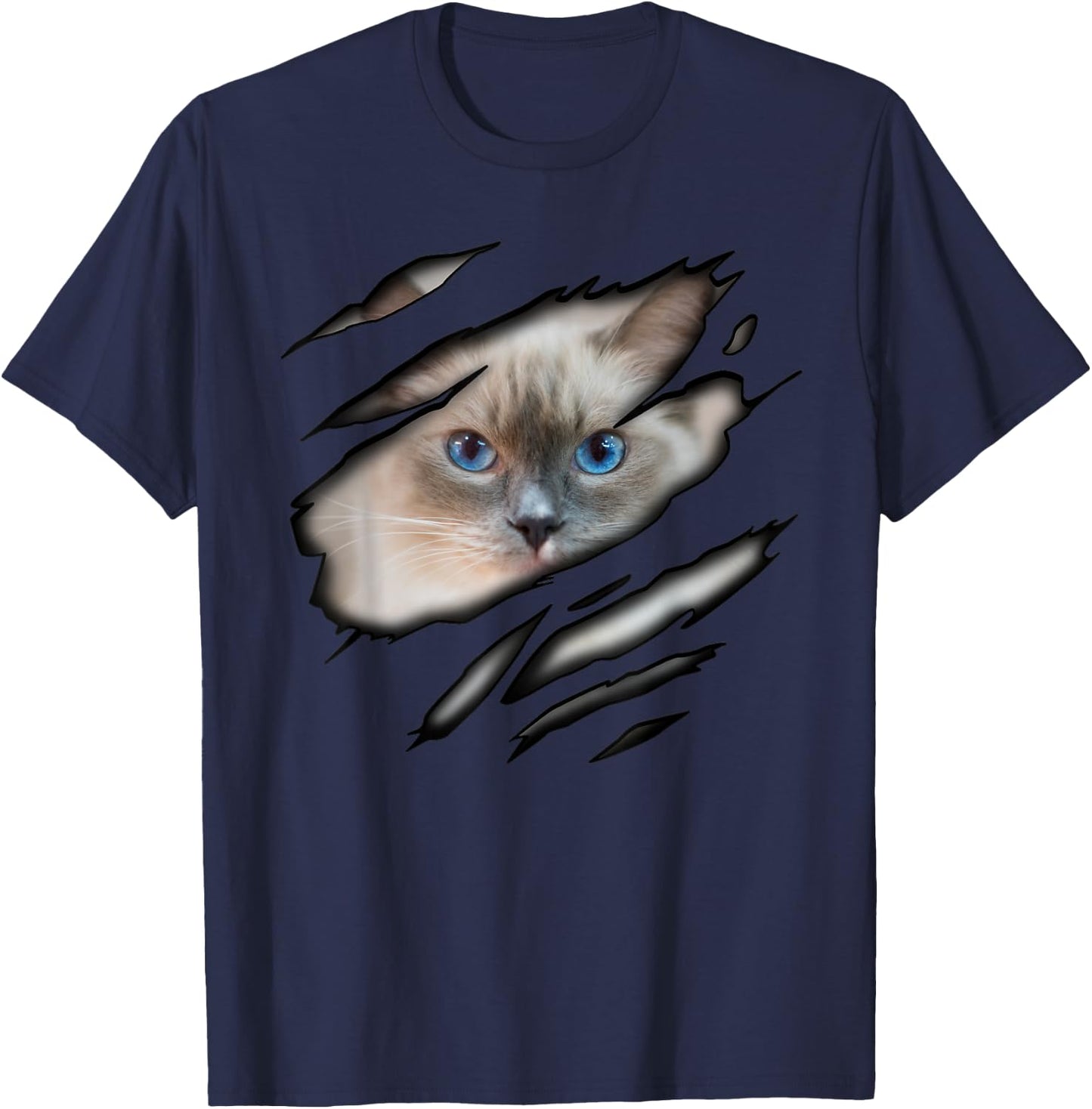 Ragdoll Cat in me design, Cadesign, Purebred Cat Women Girls Kids T-Shirt - T-Shirt | Navy