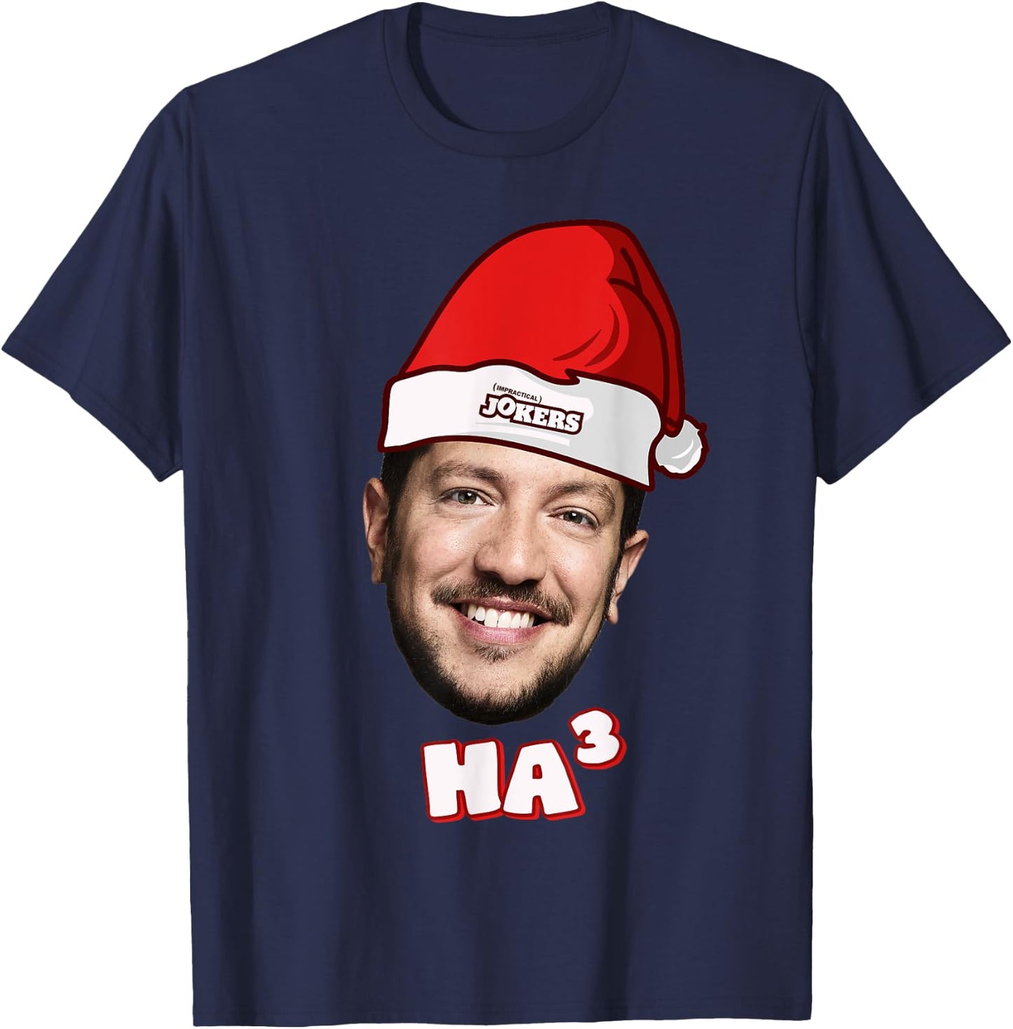 Impractical Jokers Black Santa Cartoon T-Shirt - T-Shirt | Navy