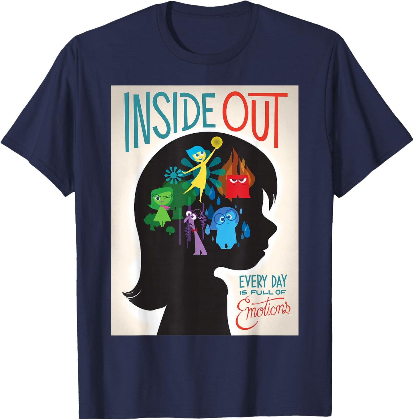 Disney Pixar Inside Out Full of Emotions Poster T-Shirt - T-Shirt | Navy
