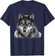Wolf Shirt - grey wolf T-Shirt - T-Shirt | Navy