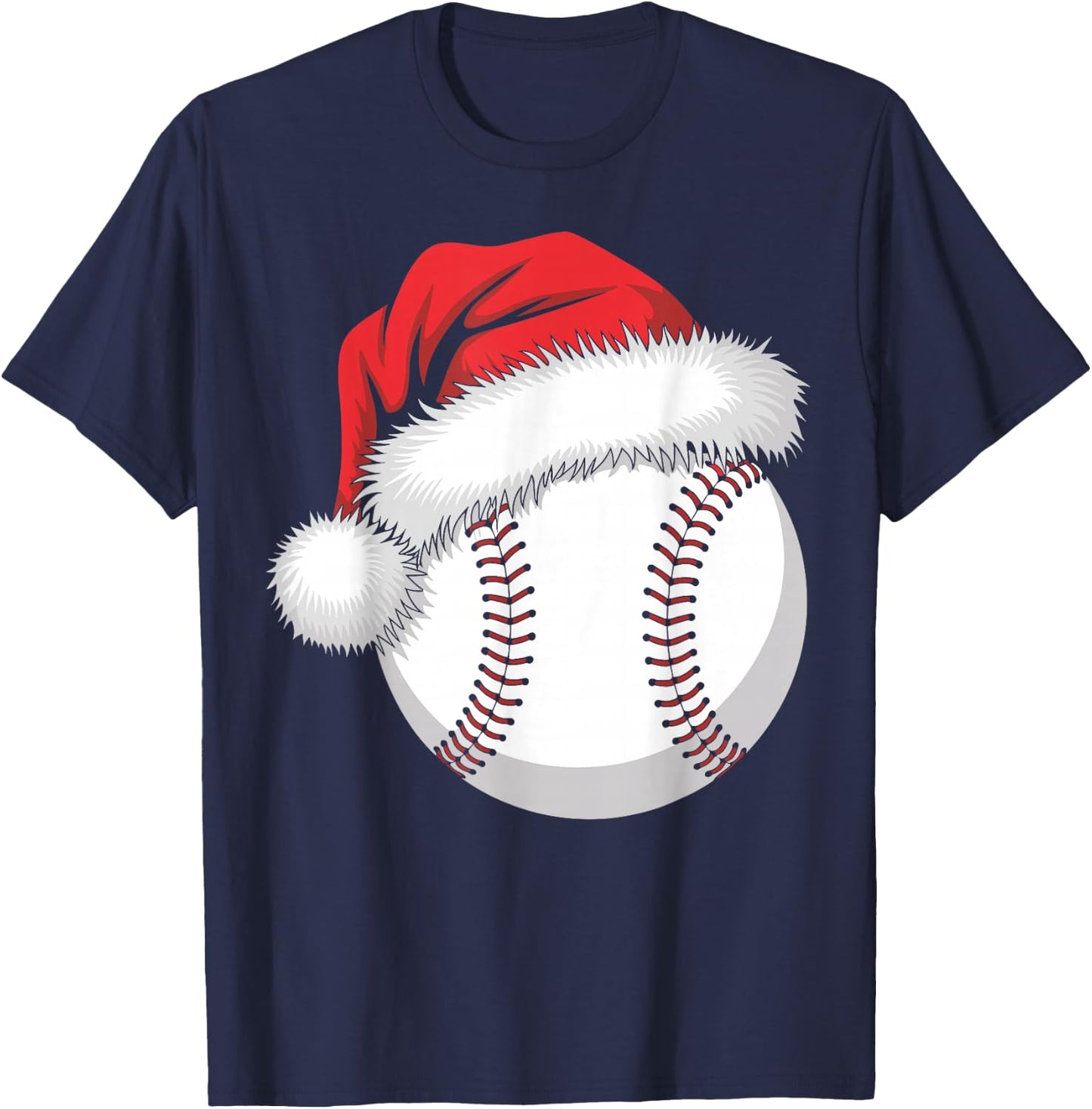 Santa Baseball player Funny Baseball Player Christmas T-Shirt - T-Shirt | Navy