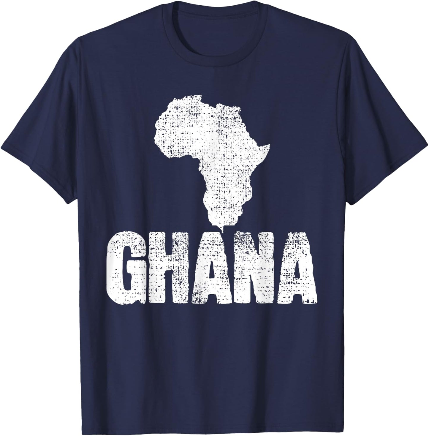 Ghana Africa Country Map Ghanaian Pride Vintage Gift T-Shirt - T-Shirt | Navy