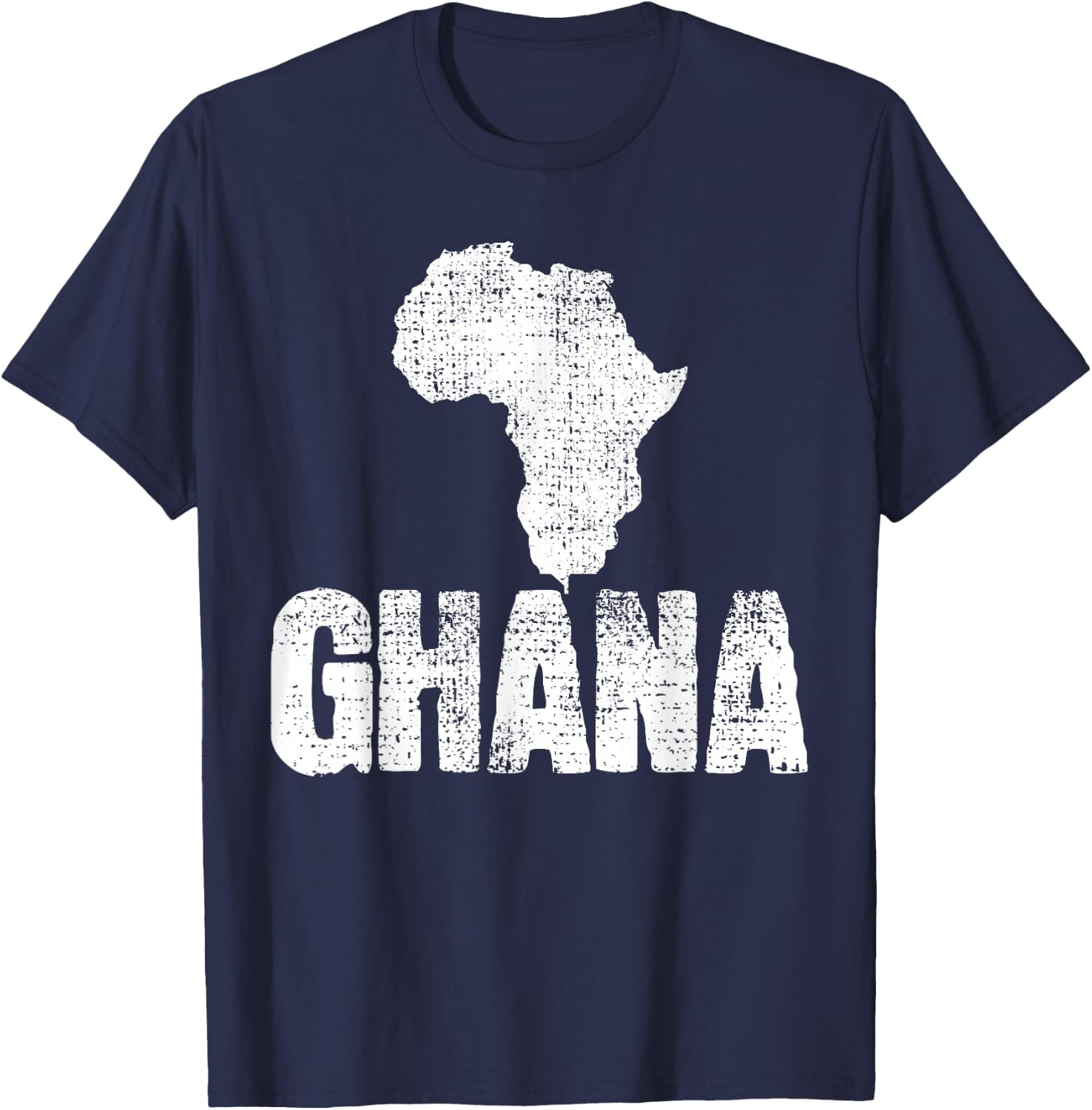 Ghana Africa Country Map Ghanaian Pride Vintage Gift T-Shirt - T-Shirt | Navy