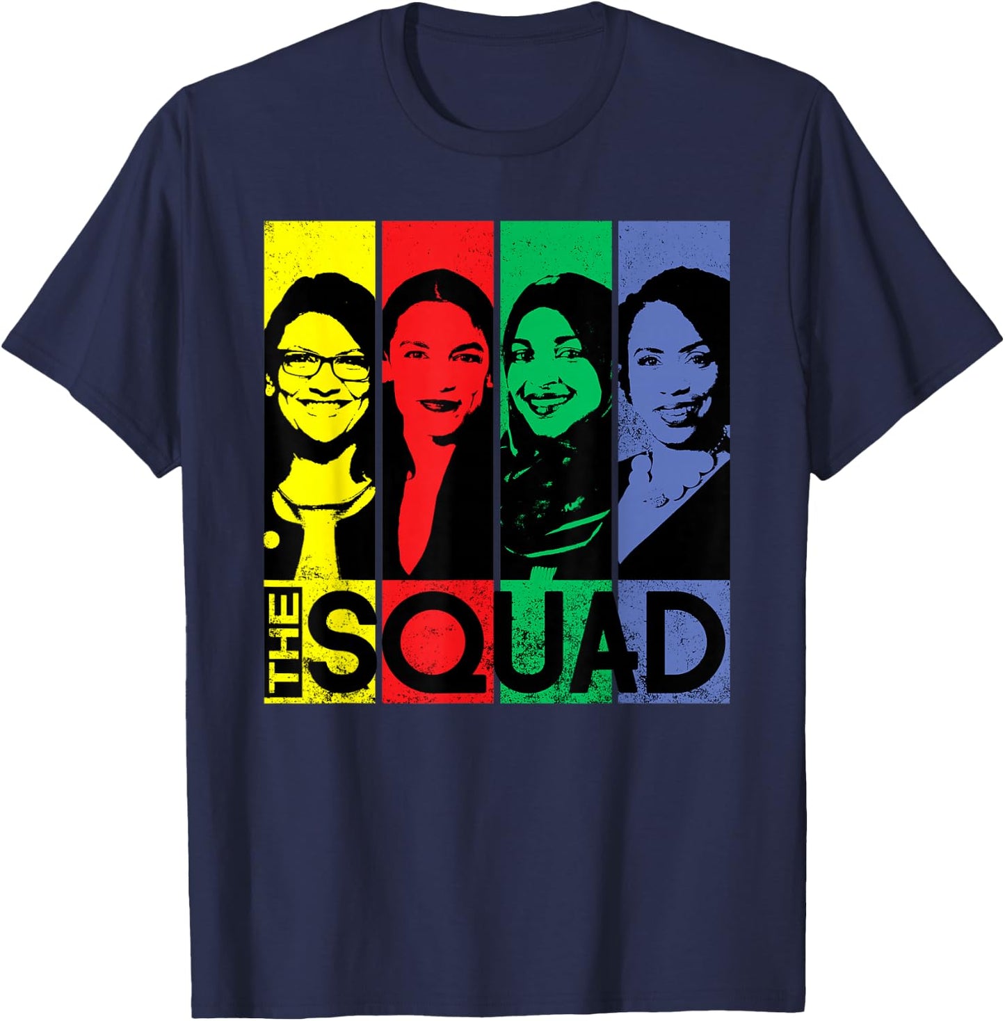 THE SQUAD AOC Ilhan Omar Tlaib Pressley Feminist T-Shirt - T-Shirt | Navy