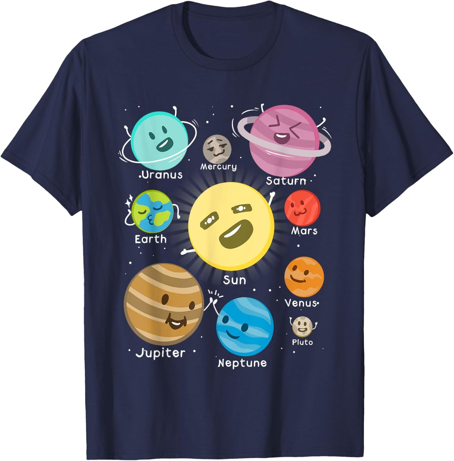 Solar System Funny Outer Space Planet Party T Shirt T-Shirt - T-Shirt | Navy