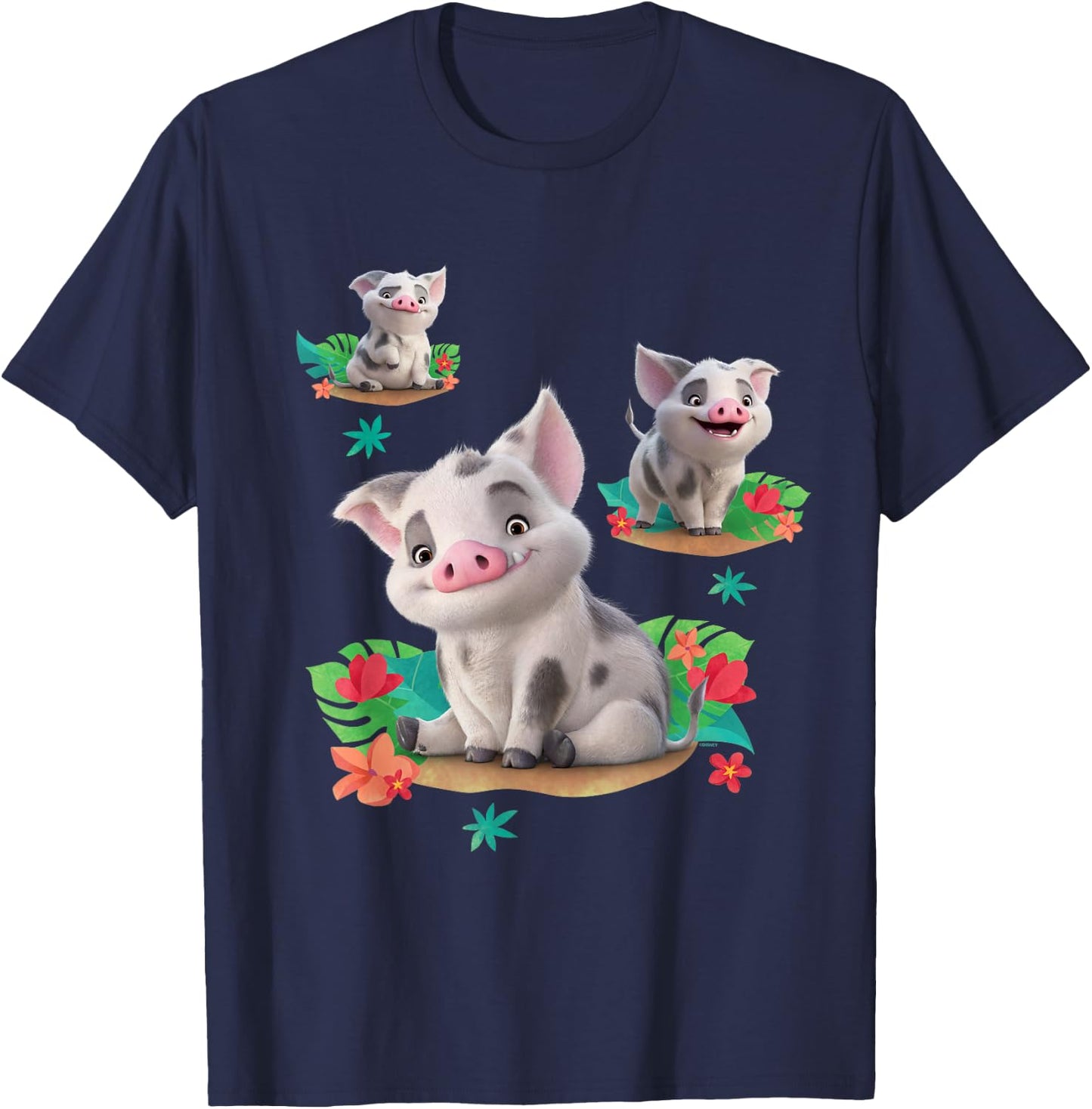 Disney Moana 2 Pua The Pig Cute Character Poses T-Shirt - T-Shirt | Navy