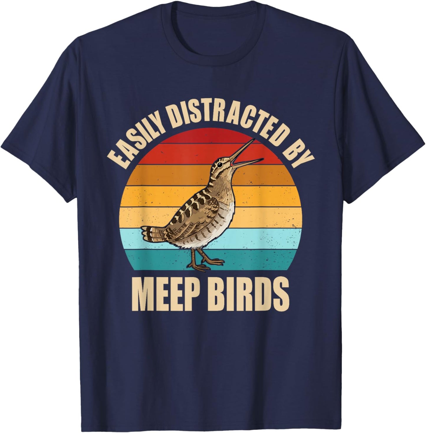 Meep Bird Saying Meep Bird Meme Vintage American Woodcock T-Shirt - T-Shirt | Navy