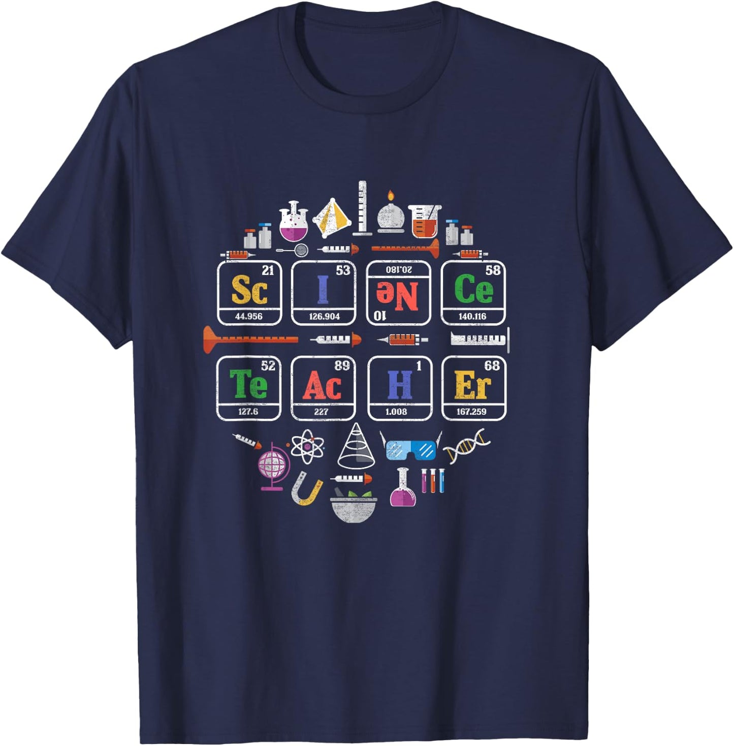 Science Teacher Periodic Table Chemistry Elements Xmas Gift T-Shirt - T-Shirt | Navy