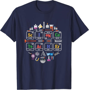 Science Teacher Periodic Table Chemistry Elements Xmas Gift T-Shirt - T-Shirt | Navy