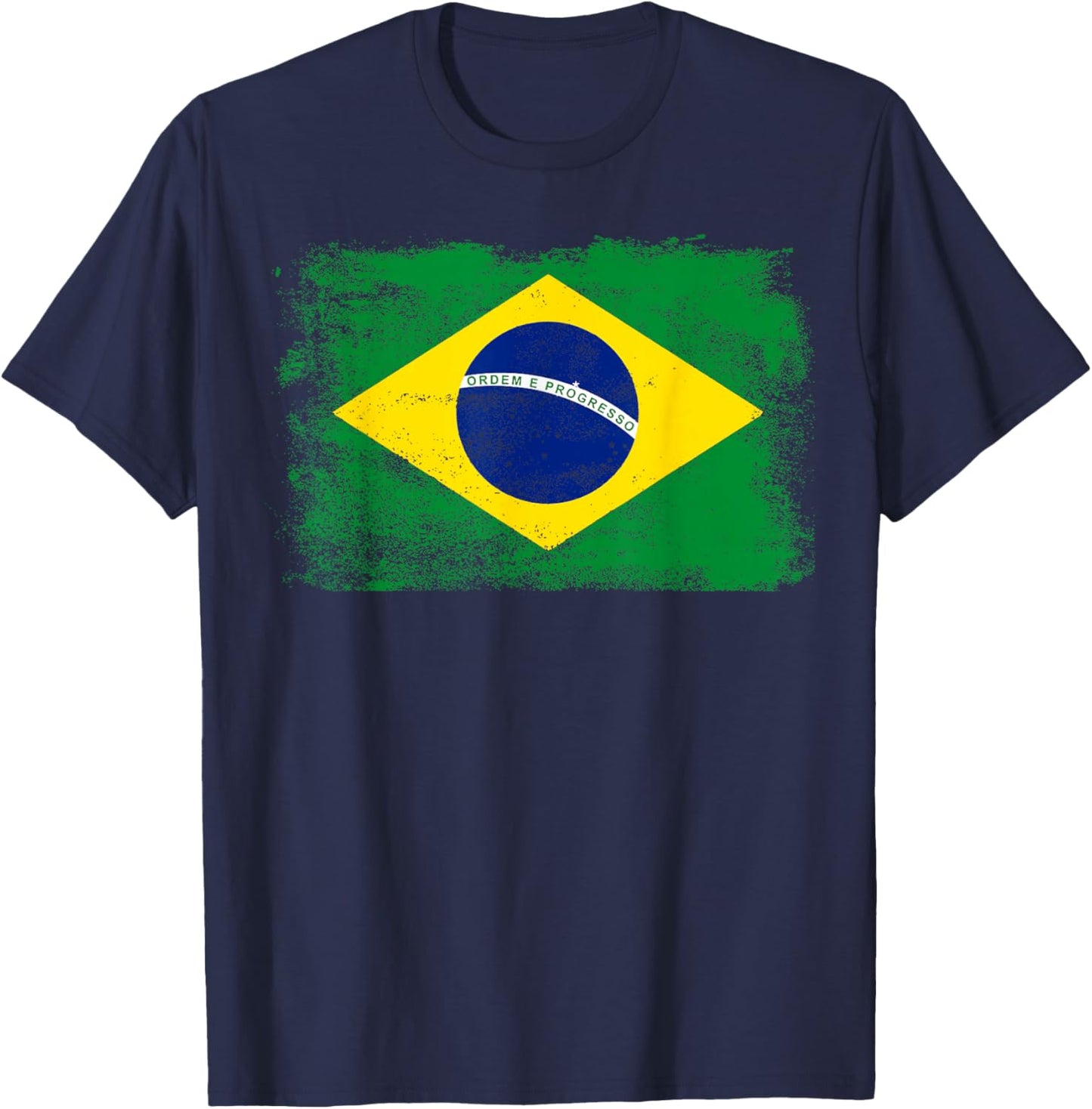 Brasil Flag with Brazilian Men Women & Kids T-Shirt - T-Shirt | Navy
