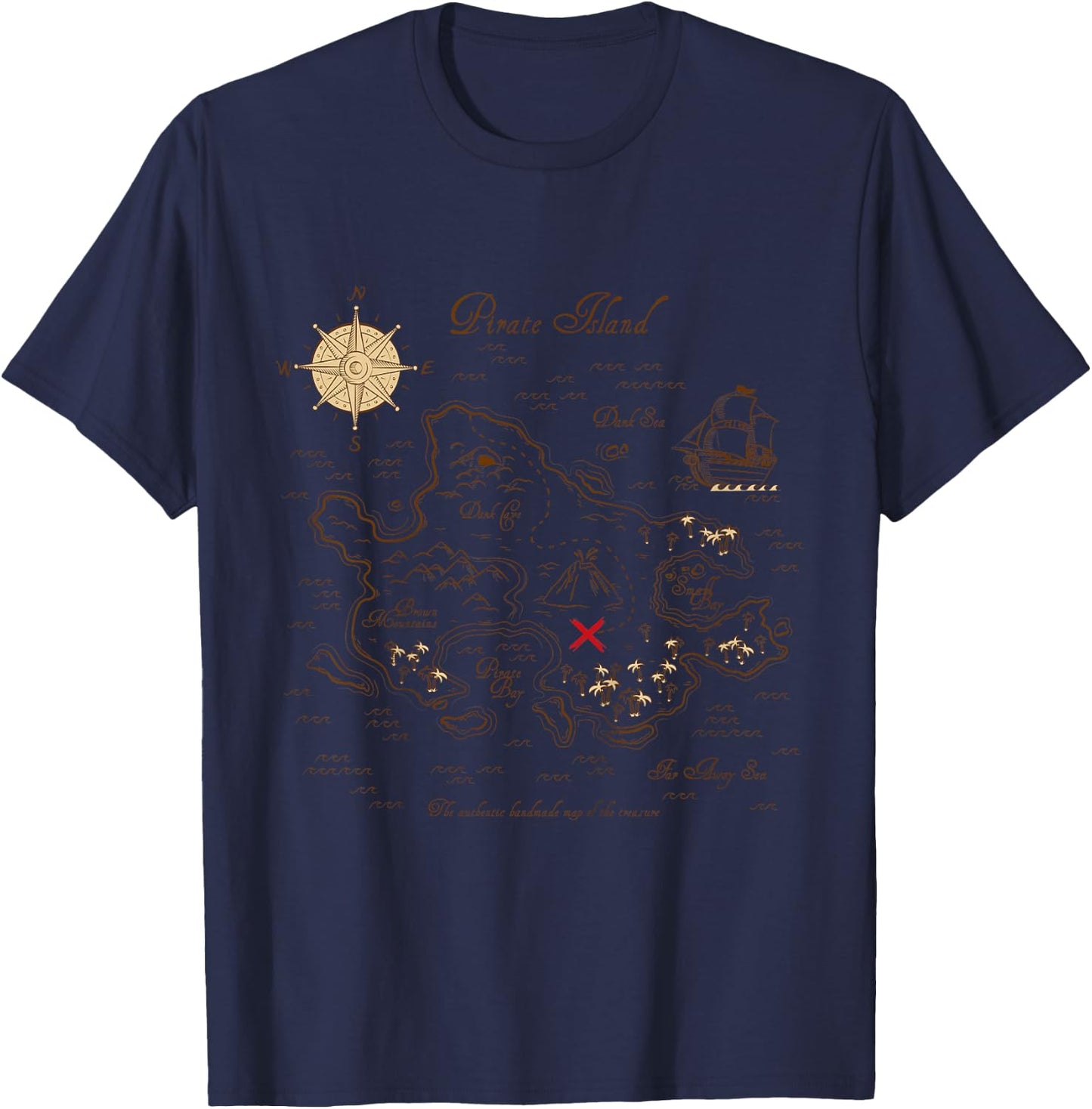 Kids Pirate Map of the Treasure T-Shirt - T-Shirt | Navy