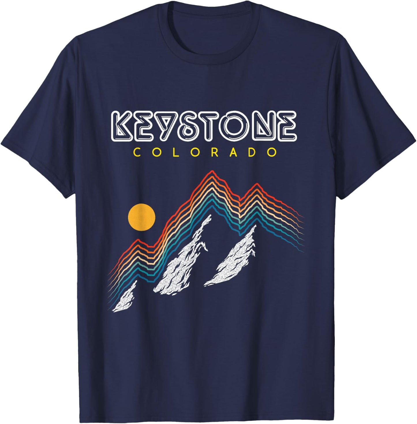 Keystone, Colorado - USA Ski Resort 1980s Retro T-Shirt - T-Shirt | Navy