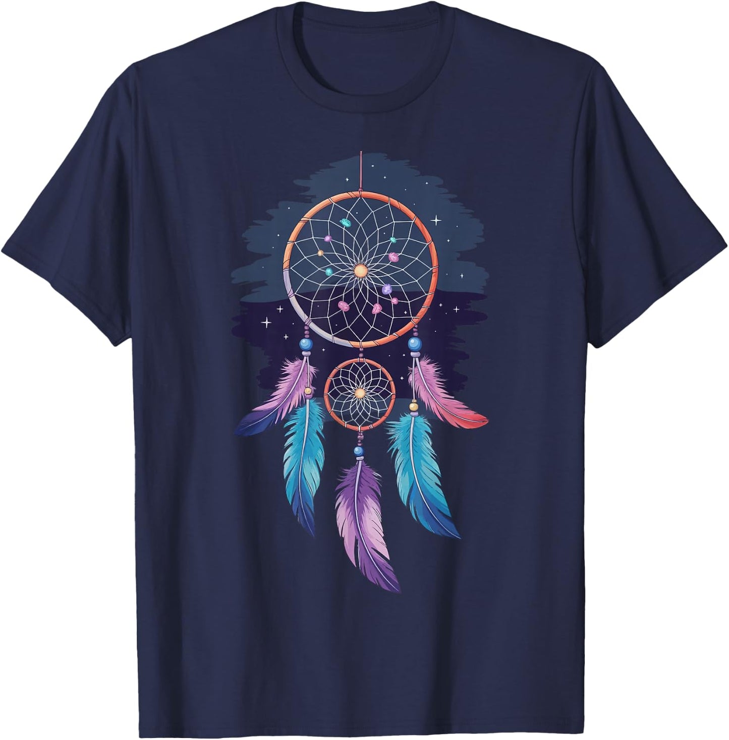 Dream Catcher Native American Tribal T-Shirt - T-Shirt | Navy