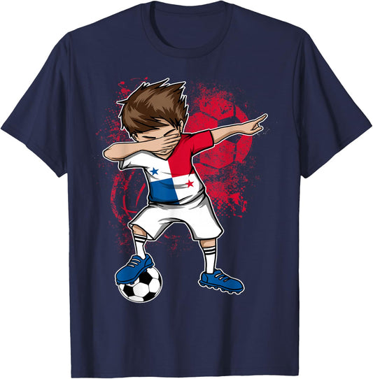 Dabbing Boy Panama Soccer Shirt Jersey Football T-Shirt - T-Shirt | Navy