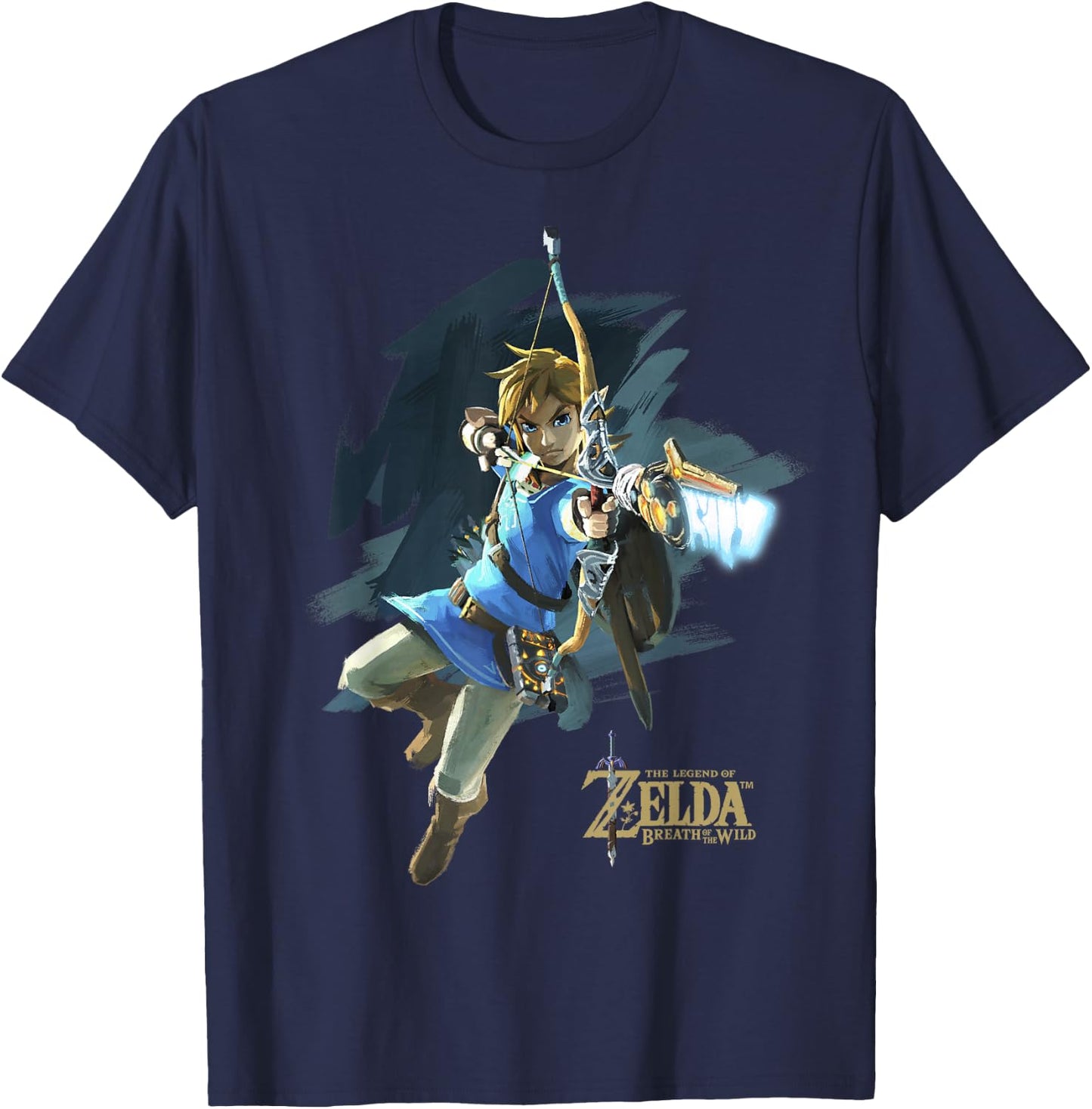 Legend Of Zelda Breath Of The Wild Link Archer Jump Shot C1 T-Shirt - T-Shirt | Navy