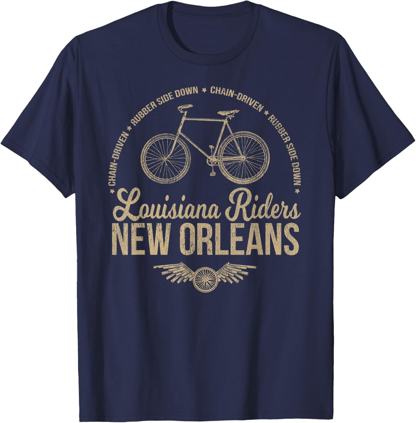 New Orleans Bicycle Cycling T-Shirt - T-Shirt | Navy