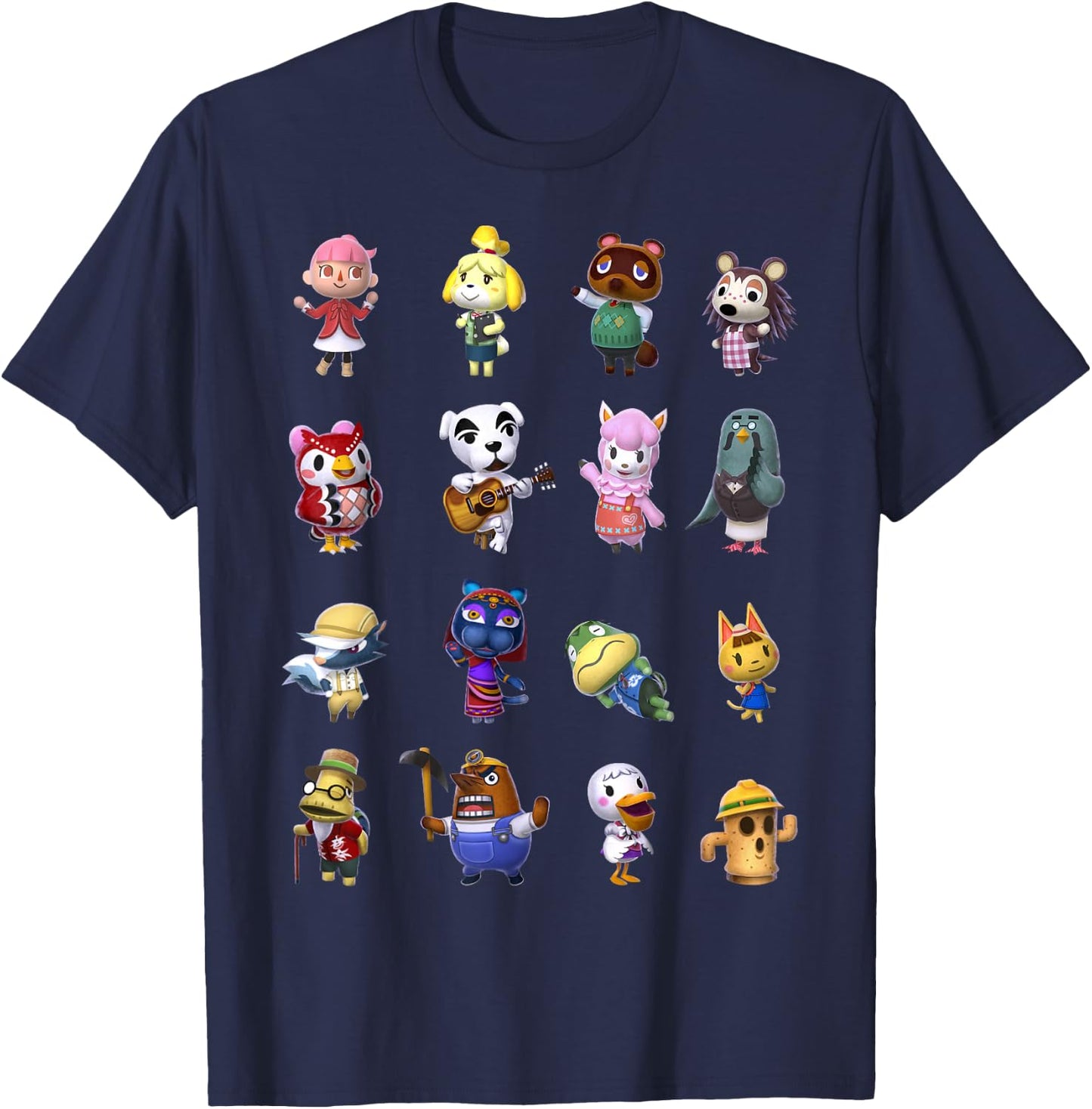 Animal Crossing Villagers Line Up Graphic T-Shirt - T-Shirt | Navy