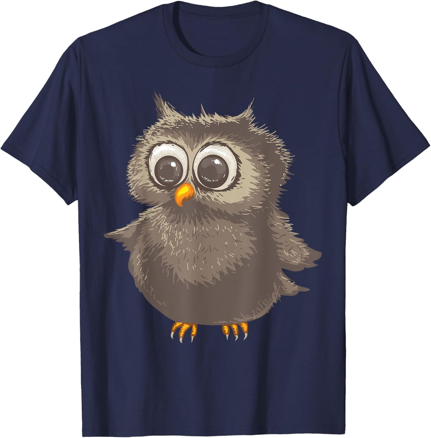 Funny Brown Owl | Cool Happy Big Owl Lovers Gift T-Shirt - T-Shirt | Navy