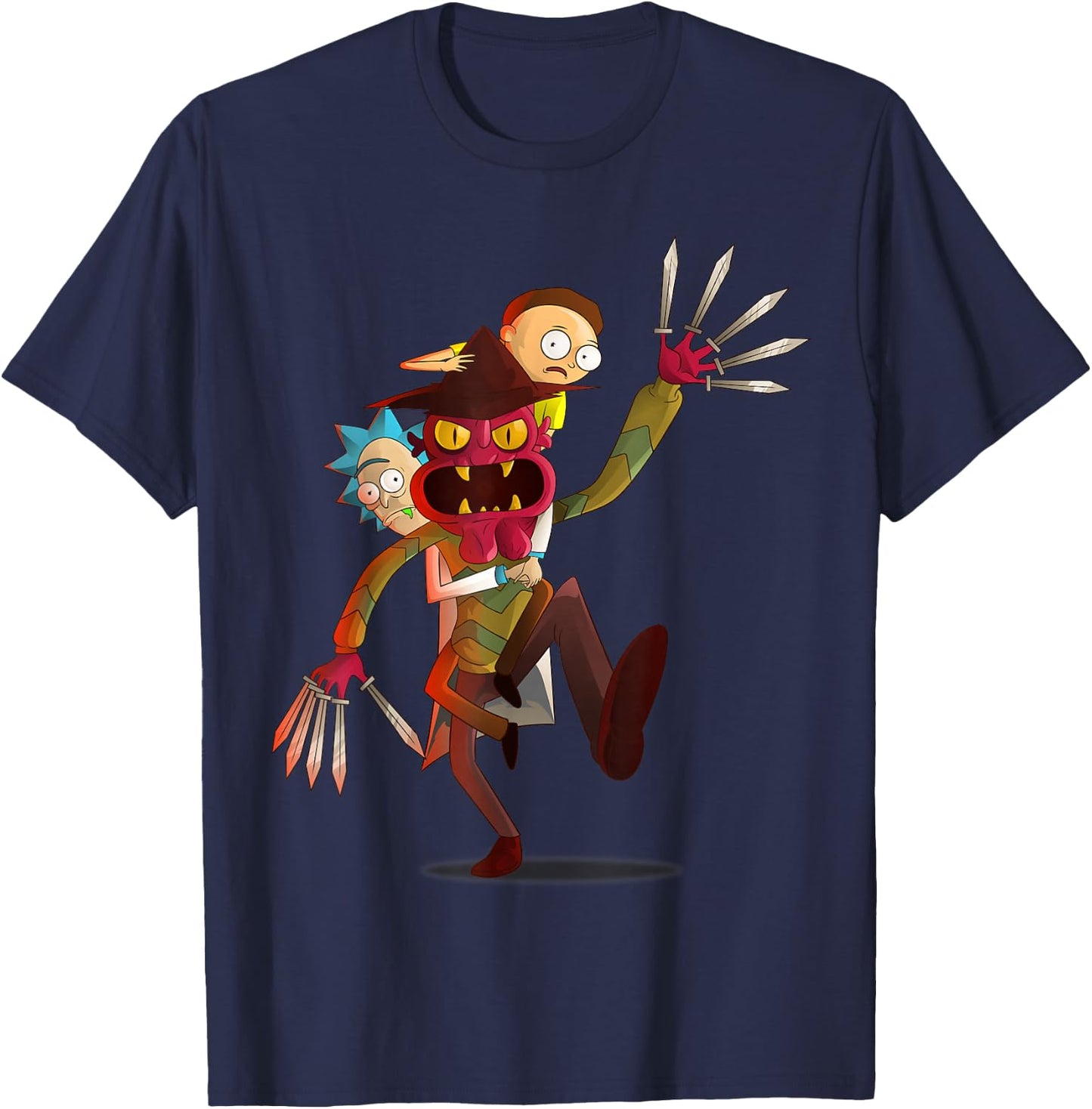 Mademark x Rick and Morty - Rick and Morty Shirt a Nightmare on Scary Street T-Shirt - T-Shirt | Navy