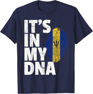 IT'S IN MY DNA Barbados Flag Shirt Men Women Kids Gift T-Shirt - T-Shirt | Navy