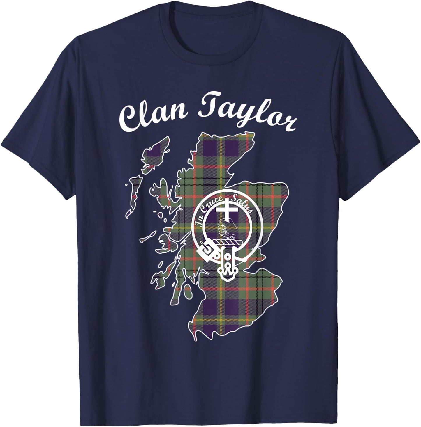 Taylor surname last name Scottish Clan tartan badge crest T-Shirt - T-Shirt | Navy