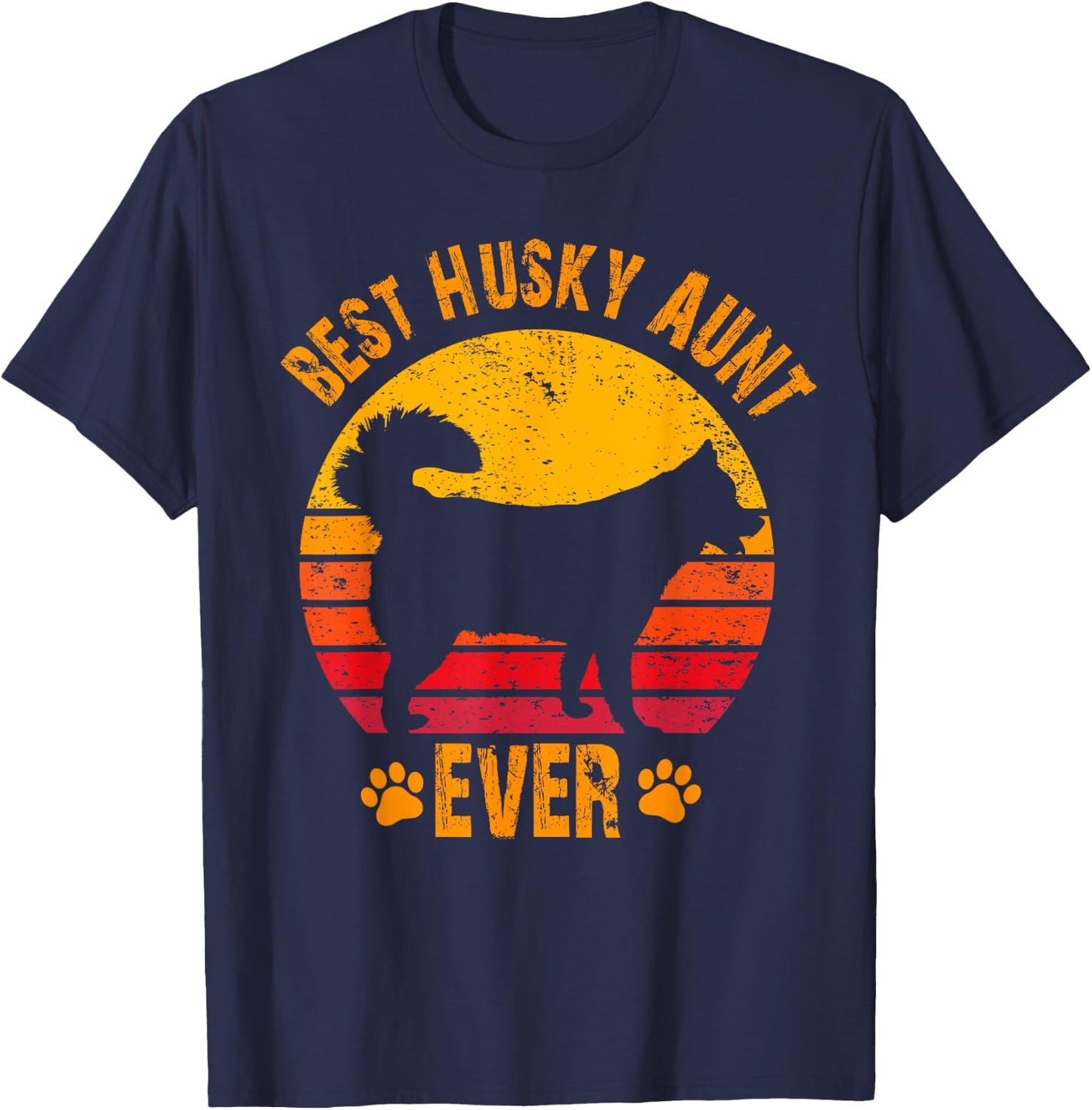 Best Husky Aunt Ever Funny Gift Auntie T-Shirt - T-Shirt | Navy