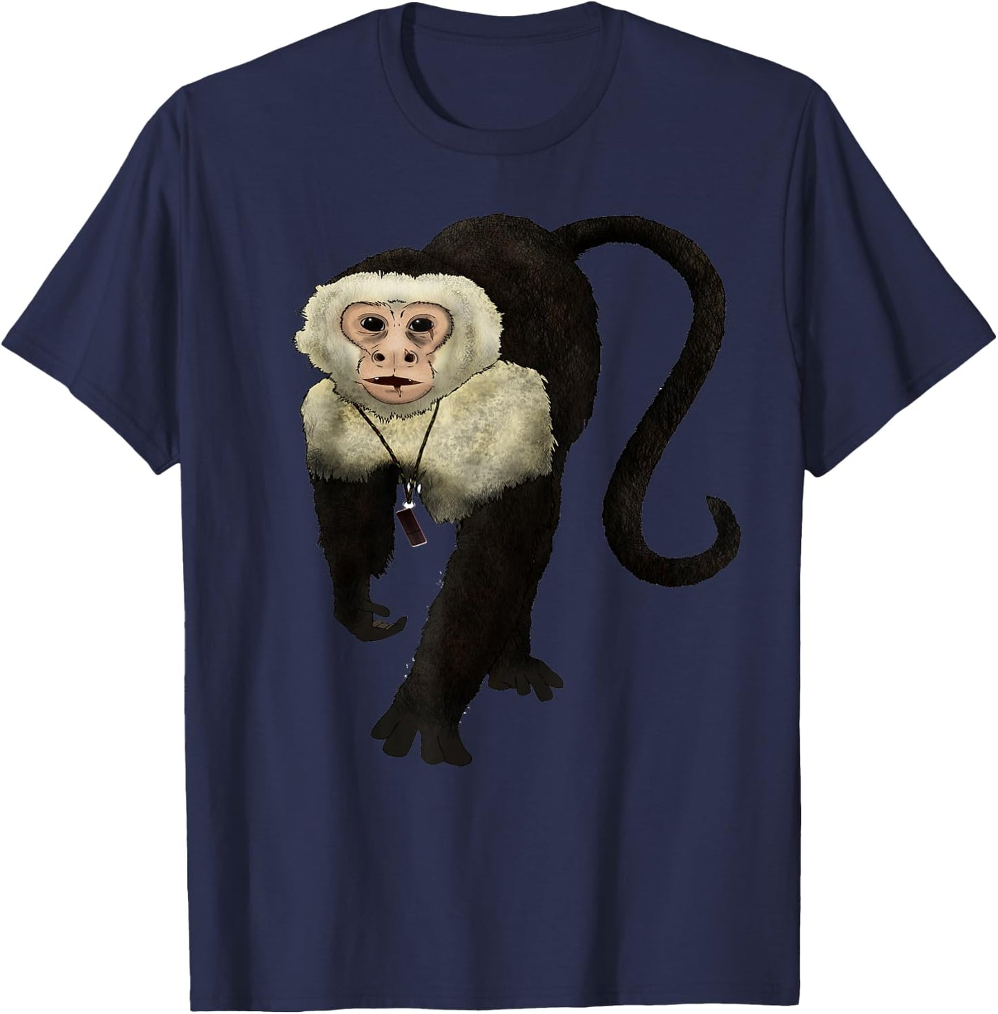 Capuchin Monkey Shirt - Capuchin Monkey T-Shirt - T-Shirt | Navy