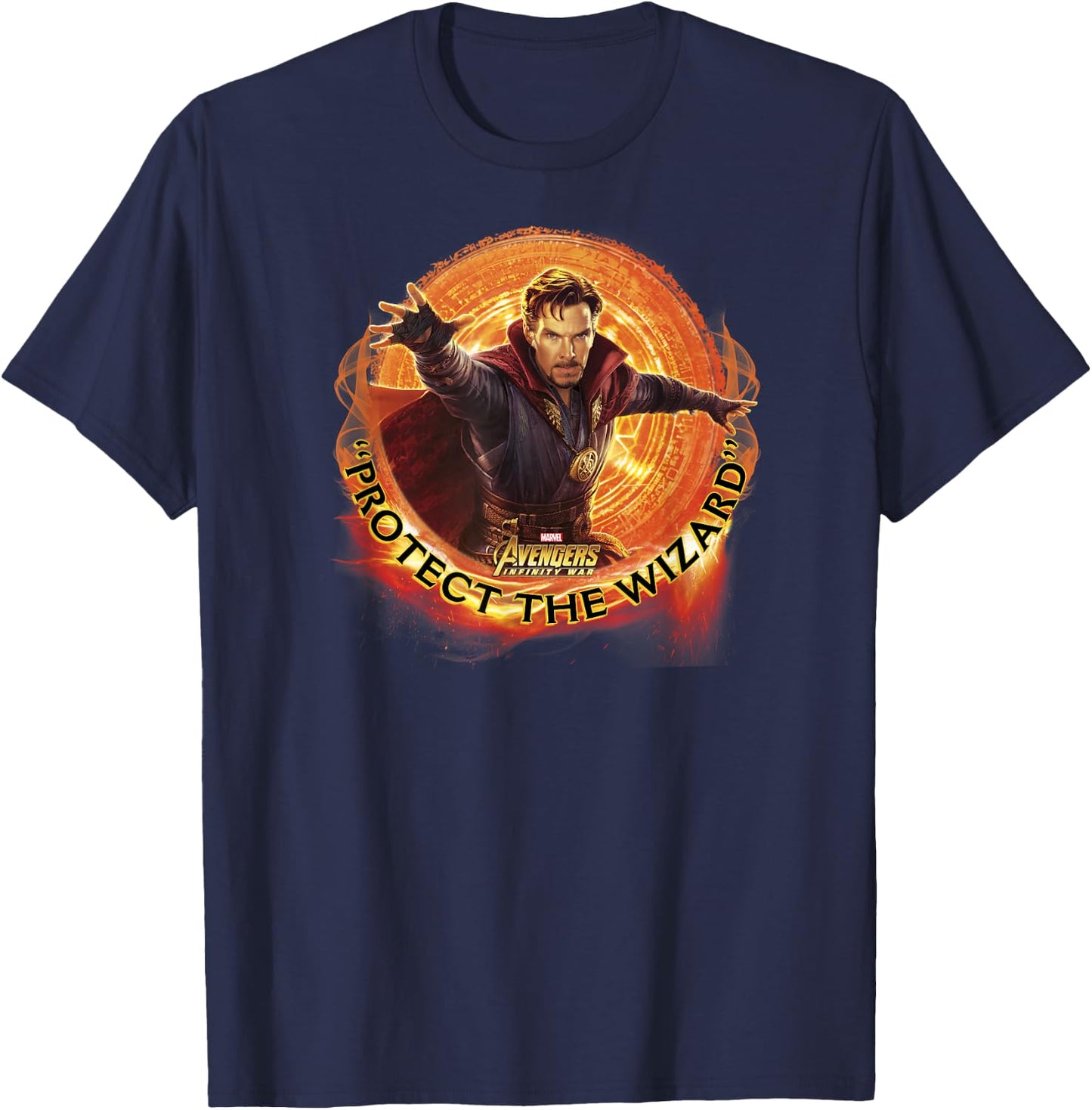 Marvel Infinity War Protect The Wizard Dr. Strange T-Shirt - T-Shirt | Navy