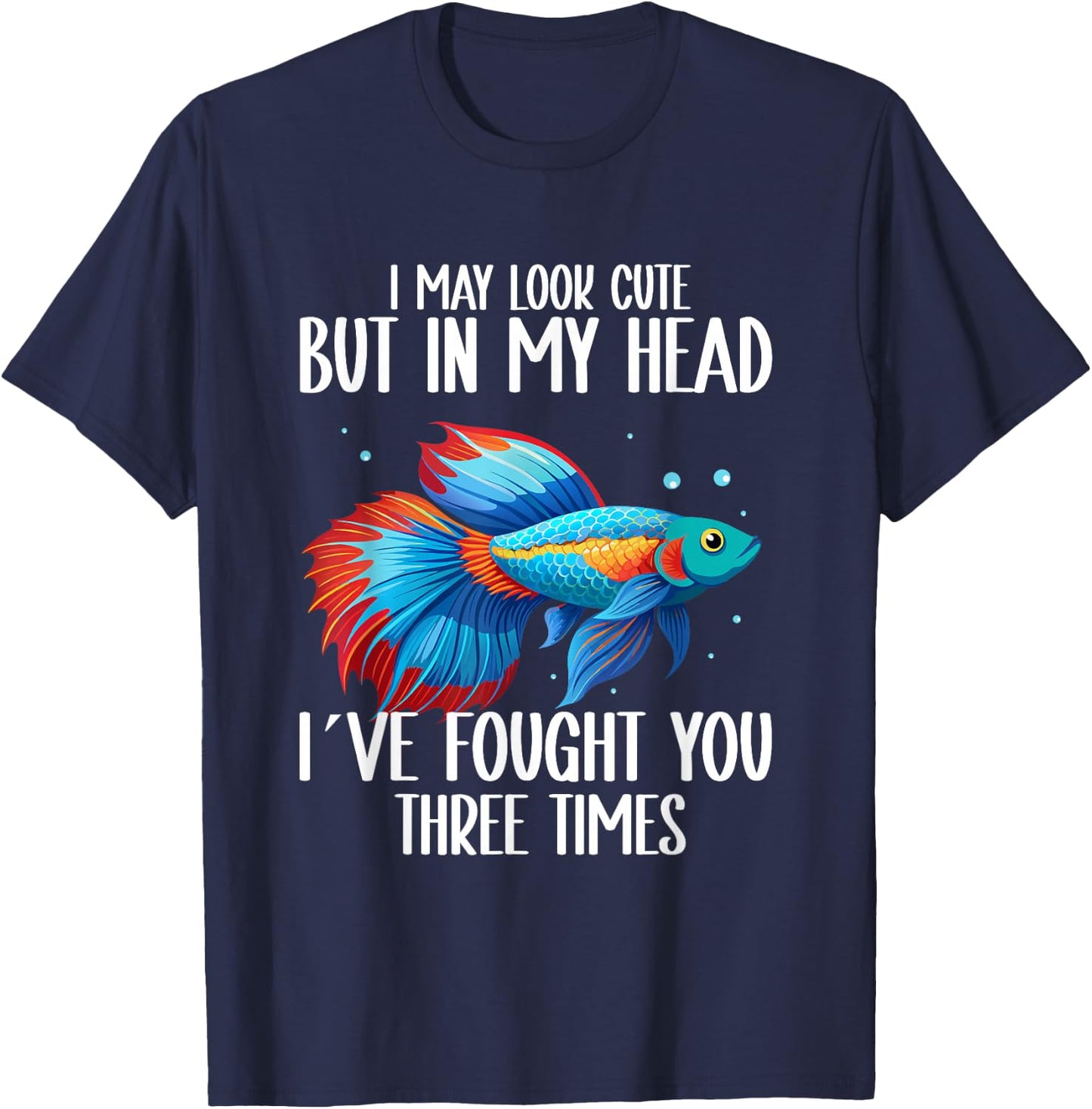 Betta Fish Owner Fishkeeper Aquarium Siamese Fighting Fish T-Shirt - T-Shirt | Navy